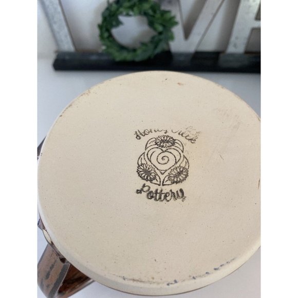 Vintage 1970s Lighting Bolt Brown Ceramic Cup Hand Made Painted‎ Rustic Unique - Picture 3 of 16